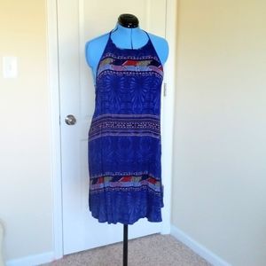Roxy Halter Dress Size M Adjustable Blue